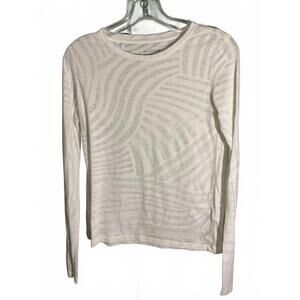 All Saints White Long sleeve T Shirt With Subtle Animal Print Size Medium
